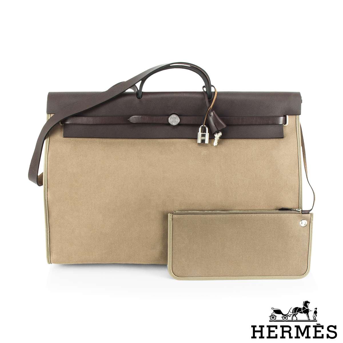 Hermes Herbag A Dos Zip Retourne Backpack in Red Military Canvas and H –  Brands Lover